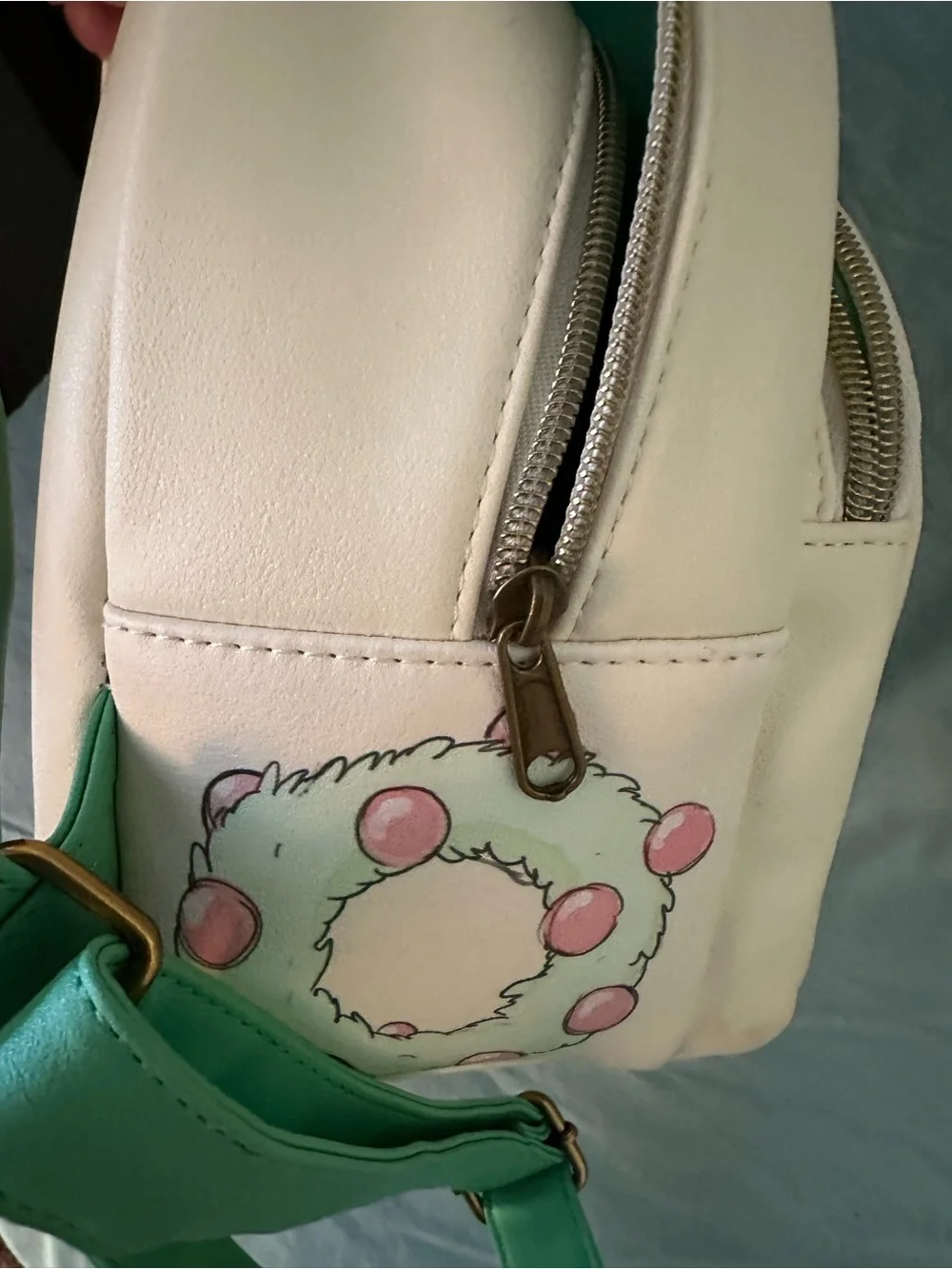 Disney White & Green Holiday Mickey & Friends Mini Backpack